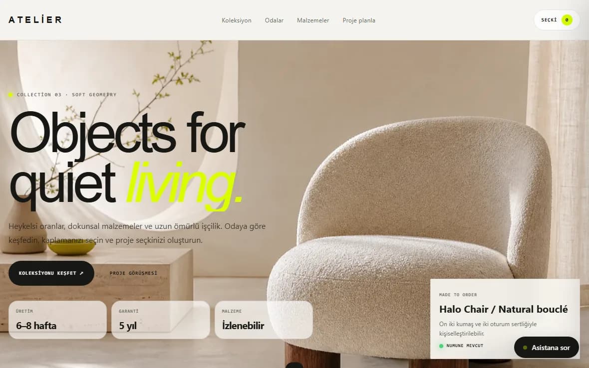 Atelier — Mobilya · Katalog